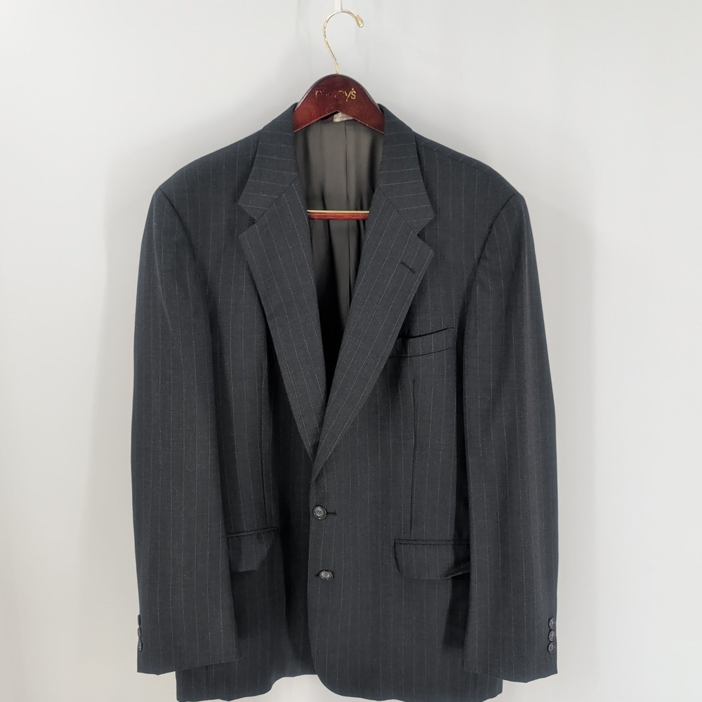 Botany Five Hundred‎ Couture Two Button Pinstripe Sport Coat Blazer Gray Sz 40R